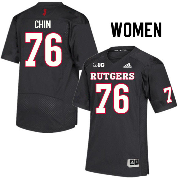 Women #76 Dantae Chin Rutgers Scarlet Knights College Football Jerseys Sale-Black